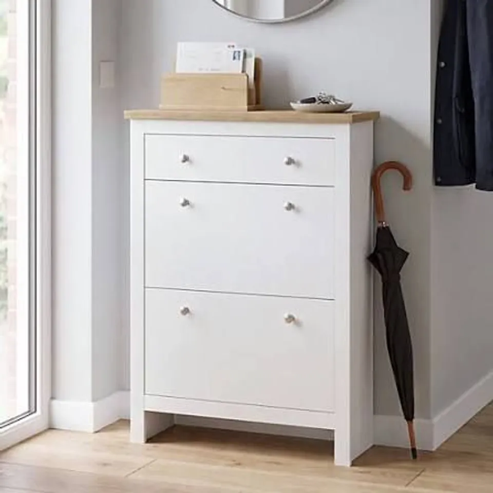 BOXED ARLINGTON SHOE CABINET - WHITE (1 BOX)
