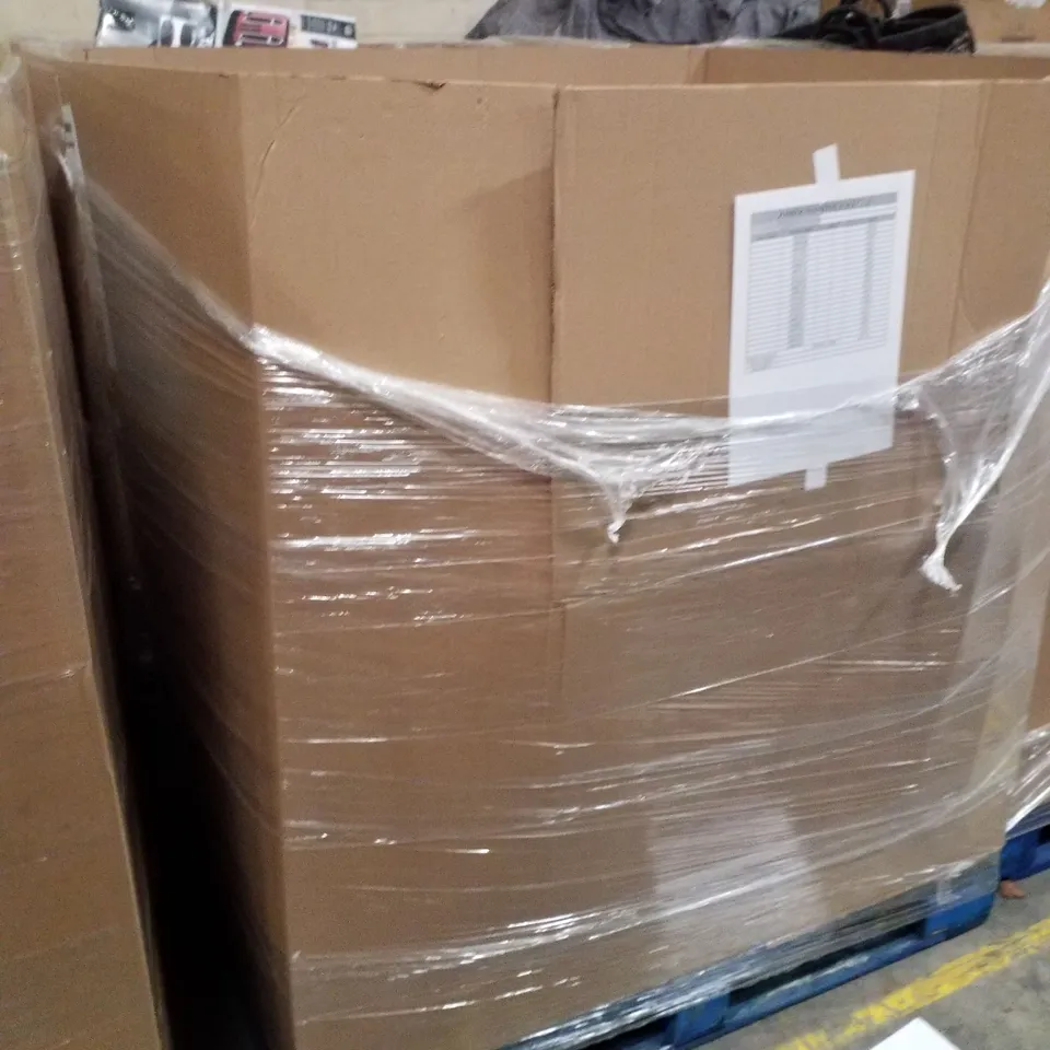 PALLET CONTAINING ASSORTED PRODUCTS INCLUDING LAUNDRY BASKET, A2 POSTER FRAMES, PILLOWS, DUVETS & SET OF 9 GRADIENT GLASS BAUBLES