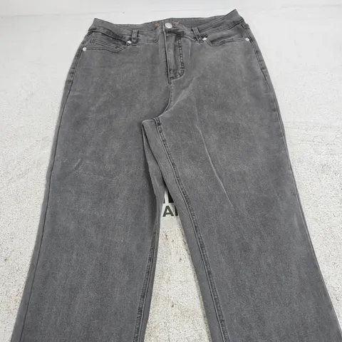 RUTH LANGFORD GREY WASH TURN UP JEANS β UK 12