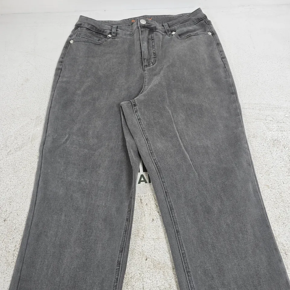 RUTH LANGFORD GREY WASH TURN UP JEANS – UK 12