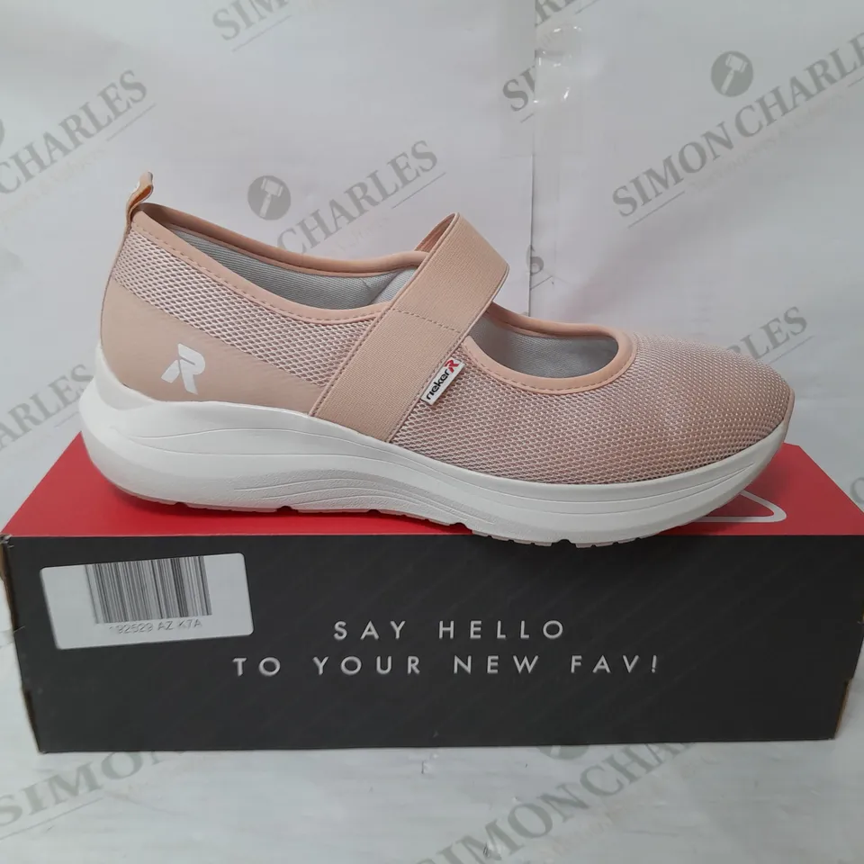 RIEKER BREATHBLE SOFT SOLE STRAP TRAINER IN ROSE SIZE 7.5