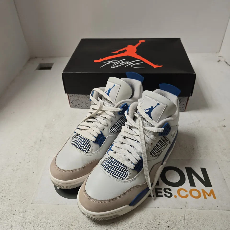 AIR JORDAN 4 RETRO OFF-WHITE/MILITARY BLUE SNEAKERS – UK 10 (MEN'S US 11 / WOMEN'S US 12.5)
