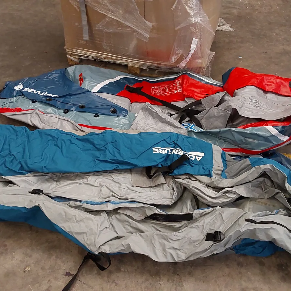 PALLET OF ASSORTED INFLATABLE KAYAKS AND PADDLE BOARDS, INCLUDING THE FOLLOWING BRANDS: SEVYLOR, HYDRO-FORCE 