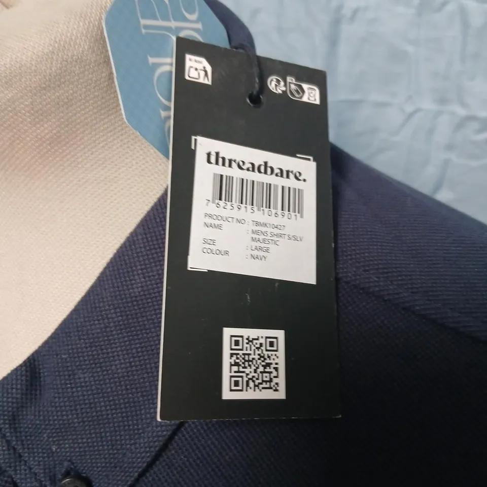 THREADBARE NAVY SHORT-SLEEVE SHIRT – MEN'S, SIZE LARGE