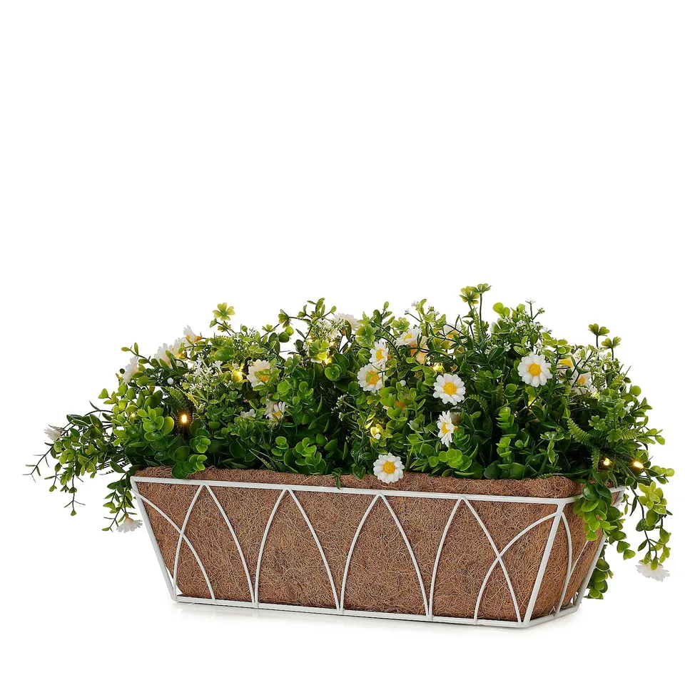 GARDEN STORIES IN BLOOM PRE-LIT FLORAL WINDOW BOX