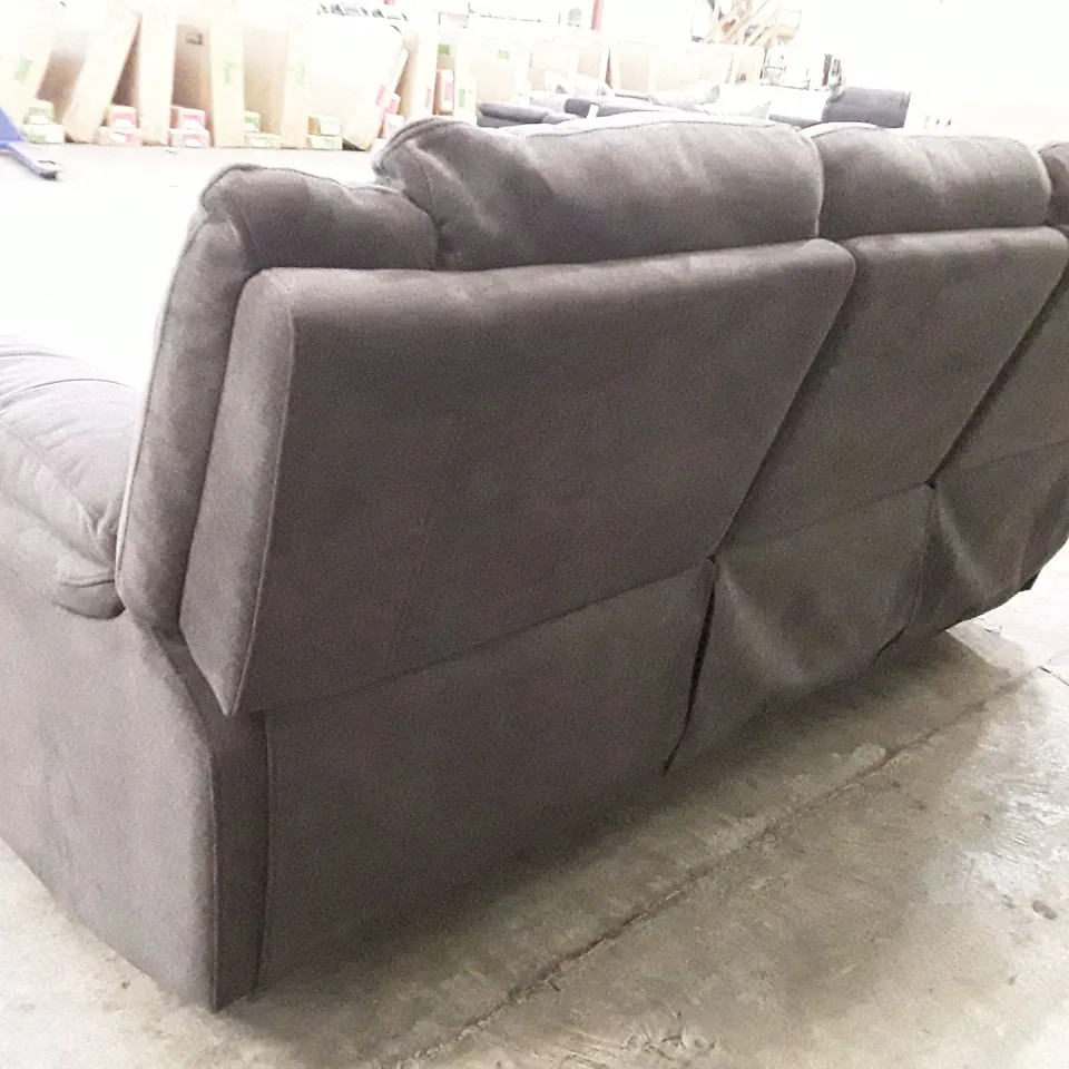 QUALITY DESIGNER MANUAL RECLINER 3 SEATER SOFA - BROWN LEATHER