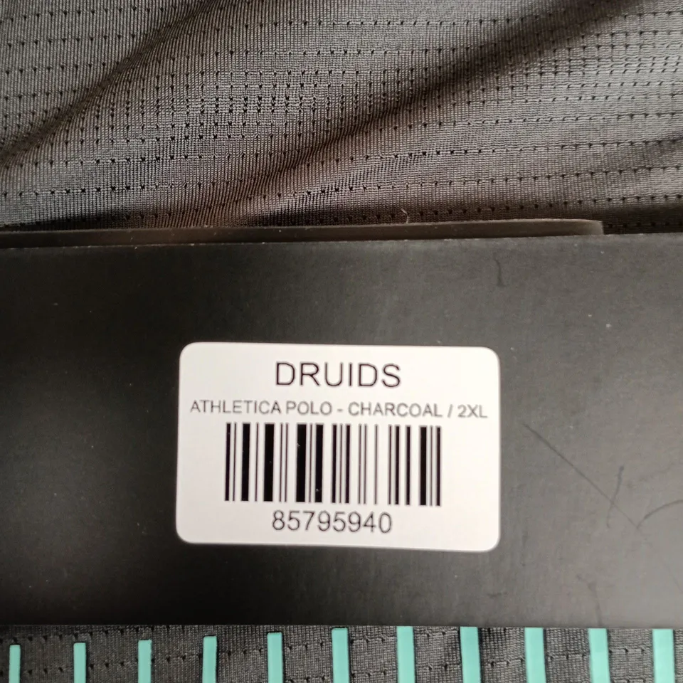 DRUIDS ATHLETICA POLO SHIRT – CHARCOAL, 2XL