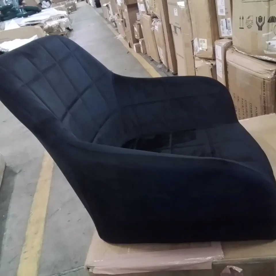 BOXED BLOOR SET OF TWO BLACK SOFT VELVET UPHOLSTERED DINING CHAIRS