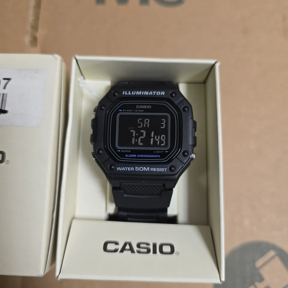 BOXED CASIO ILLUMINATOR DIGITAL WATCH IN BLACK