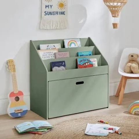 BOXED KIDS CASEY BOOKCASE WITH DRAWERS - SAGE (1 BOX)