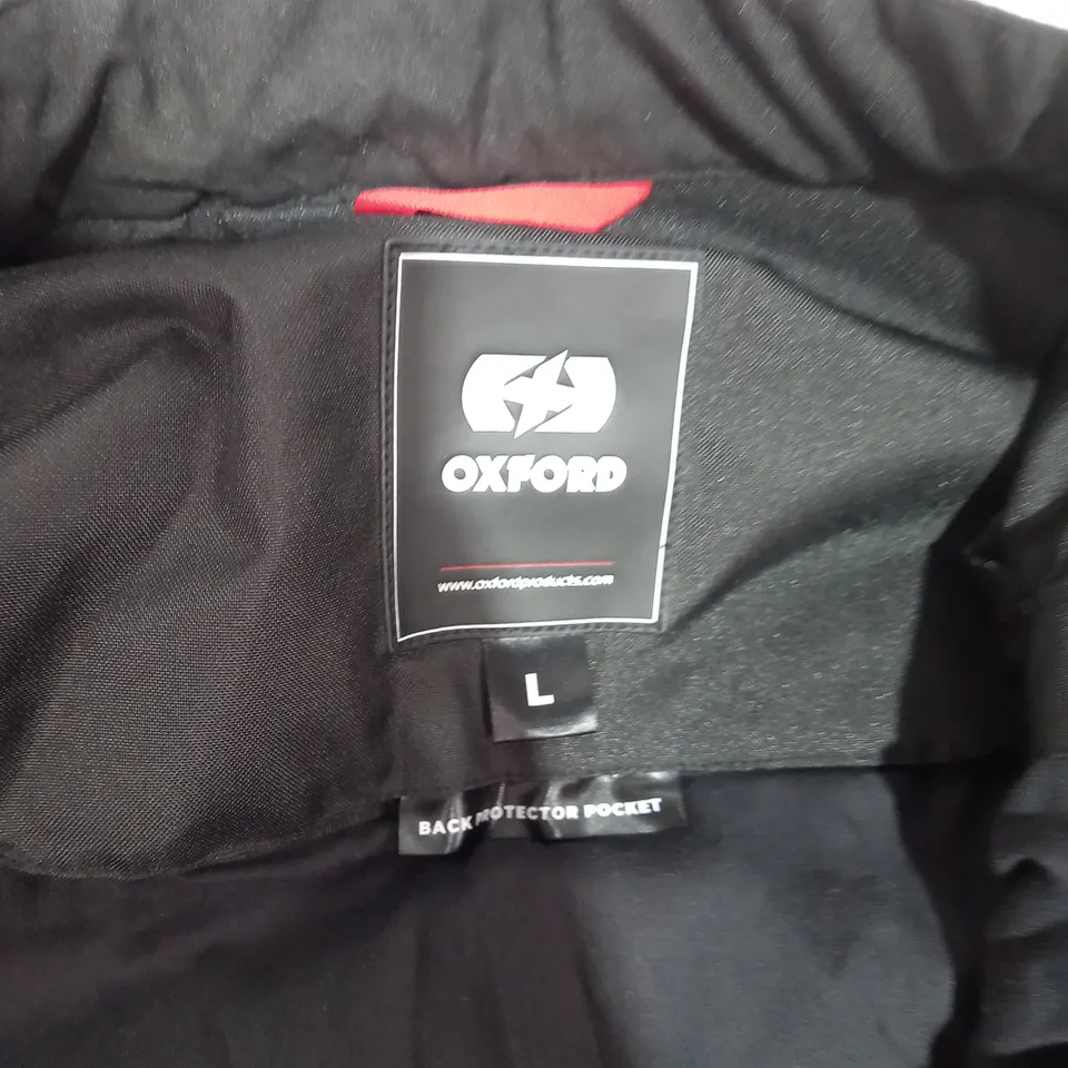 OXFORD MOTORCYCLE JACKET - SIZE LARGE 