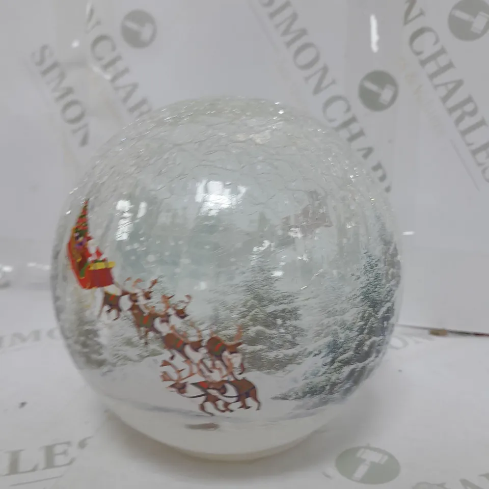 FESTIVE PRE-LIT SCENIC CRACKLE GLASS SPHERE