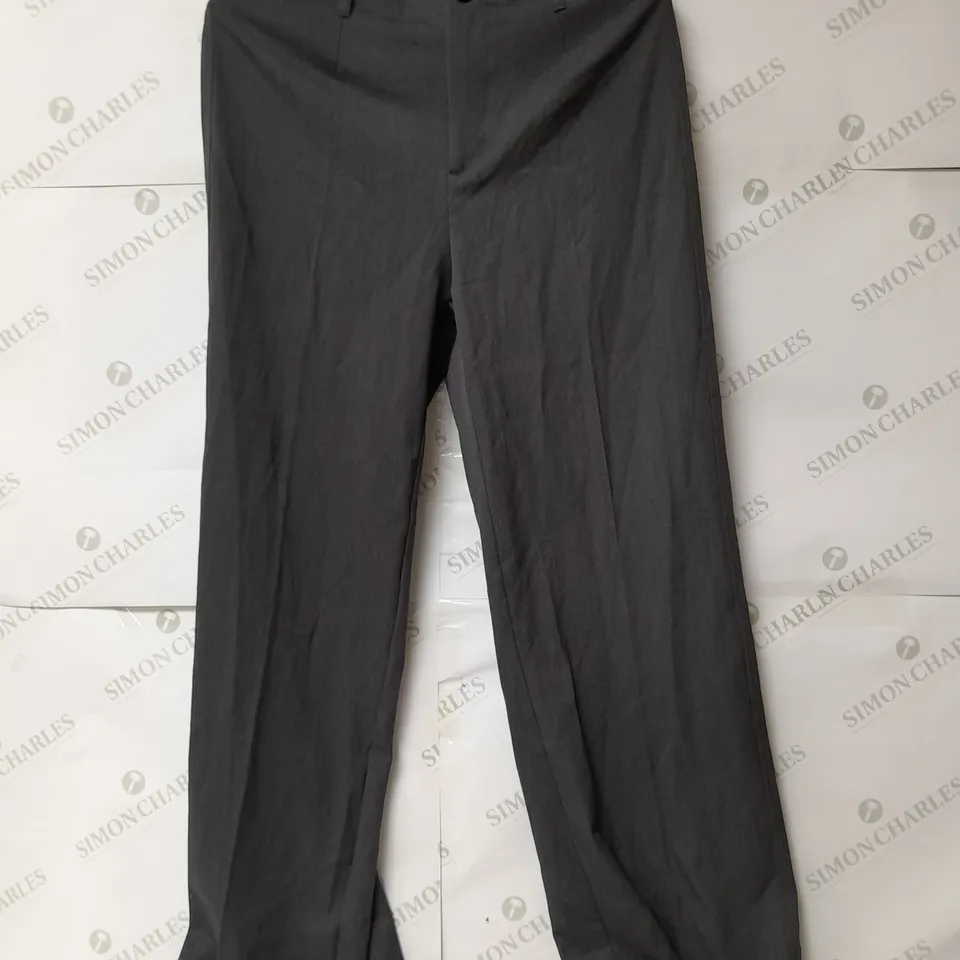 BERSHKA WIDE LEG TROUSERS IN DARK GREY SIZE 12
