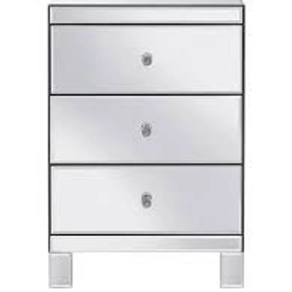 BOXED PARISIAN DRAWER MIRRORED BEDSIDE CABINET (1 BOX) - COLLECTION ONLY  RRP £199