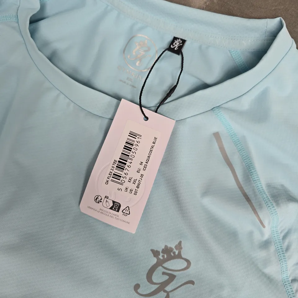 GYMKING GK FLEX 2.0 TEE – ICED AQUA/COASTAL BLUE, UK XXL