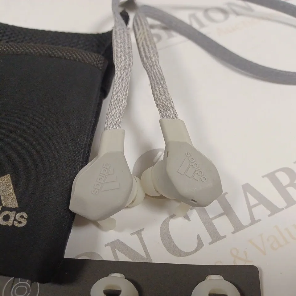 BOXED ADIDAS FWD-01 BLUETOOTH SPORT HEADPHONES - WHITE/GREY