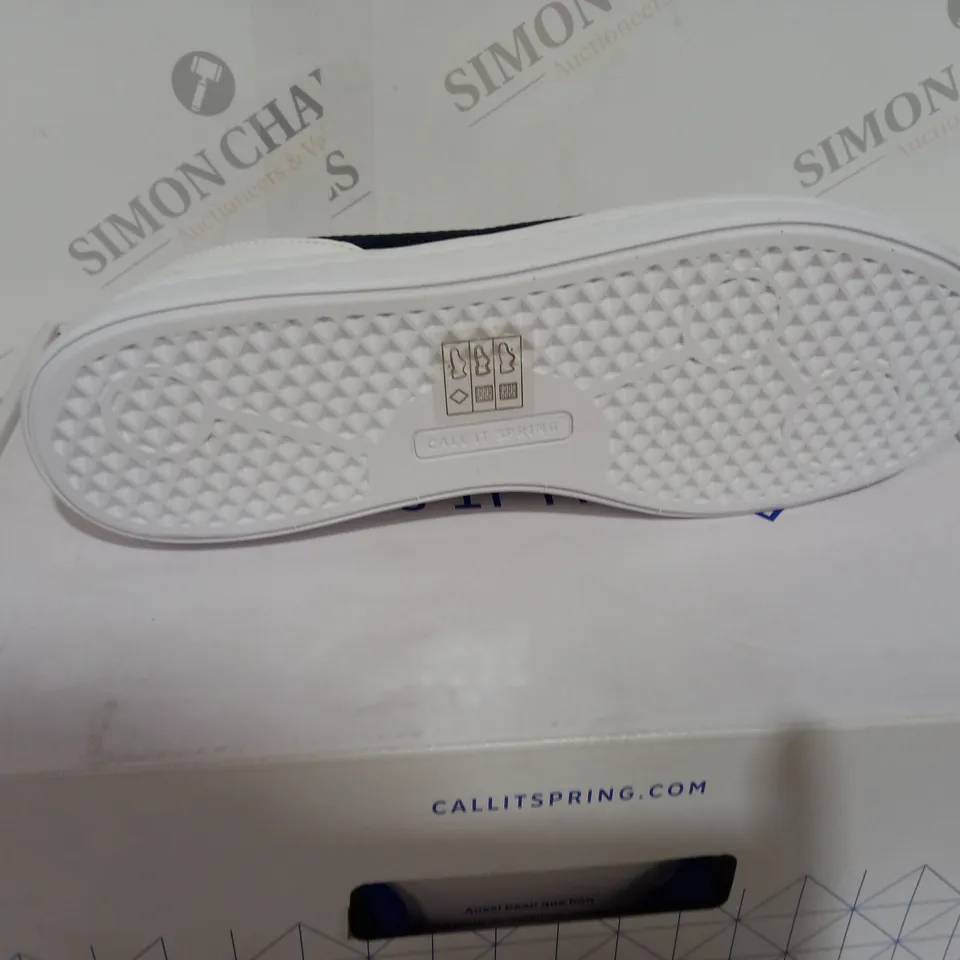 BOXED CALL IT SPRING DIARWEN NAVY BLUE AND WHITE LOW SHOE - SIZE 9