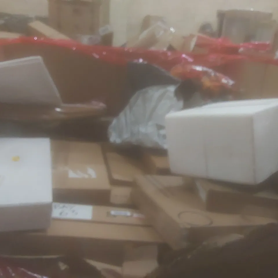 PALLET OF ASSORTED HOUSEHOLD GOODS AND PRODUCTS TO INCLUDE;UNDER DESK BIKE,ELTRONIC DARTBOARD,UNDER DESK BIKE