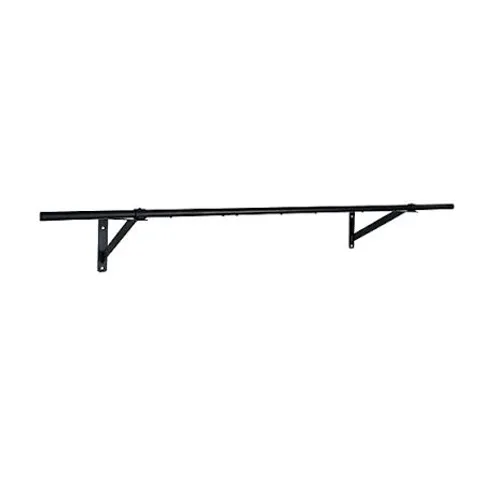 BOXED 5FT WALL MOUNTED GARMENT CLOTHES RAIL SUPER HEAVY DUTY ALL METAL BLACK