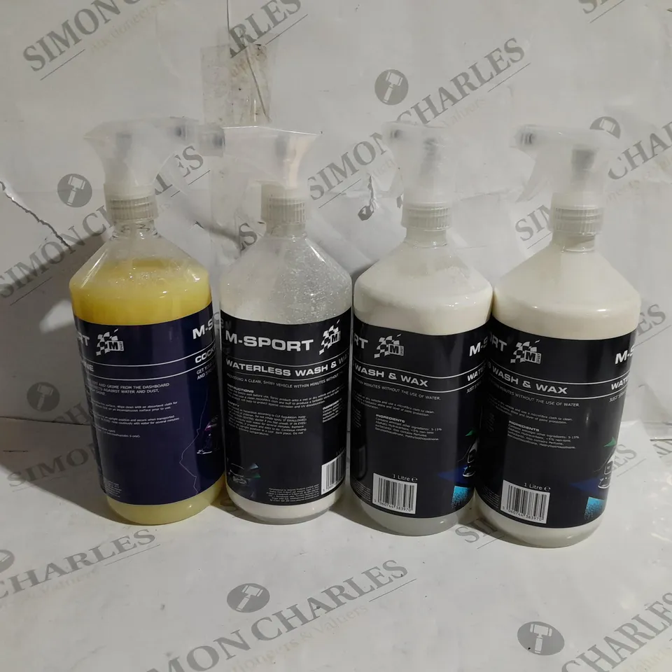 4 M-SPORT CLEANING SOLUTIONS TO INCLUDE WATERLESS WASH AND MAX AND COCKPIT SHINE