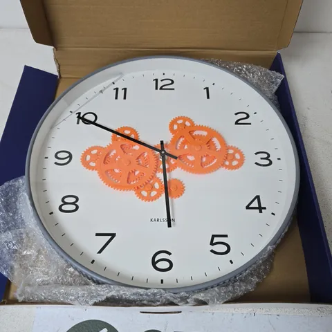 BOXED KARLSSON OPEN GEAR WALL CLOCK