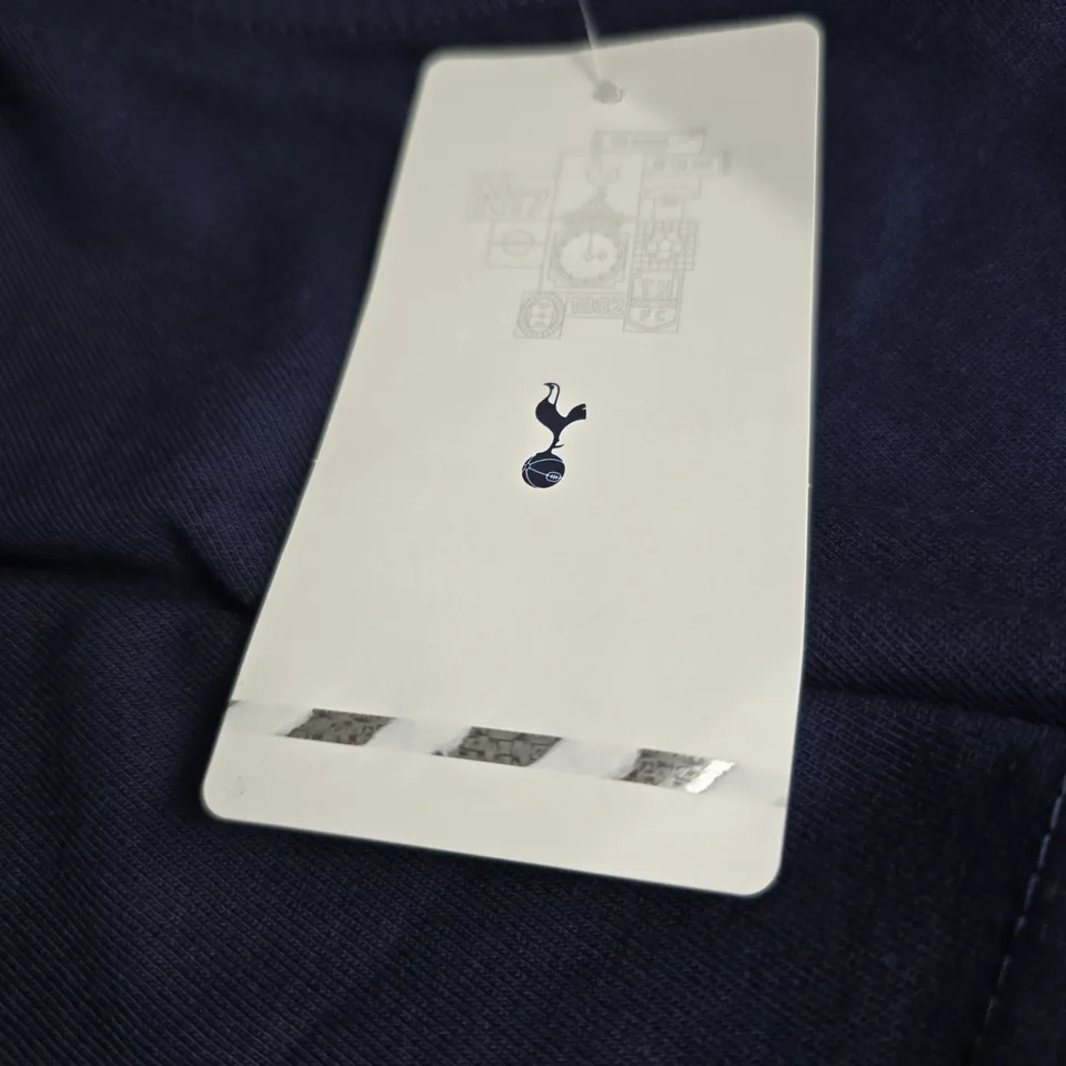 TOTTENHAM HOTSPUR CREST T-SHIRT – NAVY COTTON, CREW NECK-SIZE L