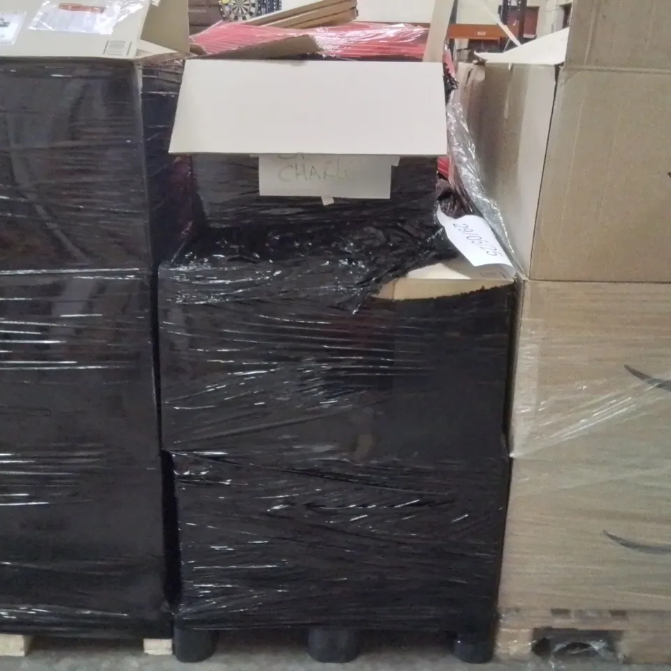 PALLET TO CONTAIN AN ASSORTMENT OF HOUSEHOLD ITEMS TO INCLUDE VEGETABLE CHOPPER, SUNGLASSES, LED LIGHTS AND FILA SKATES ECT