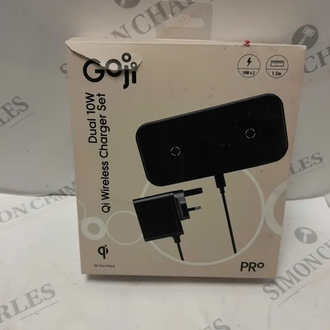 BOXED GOJI DUAL 10W QI WIRELESS CHARGER SET