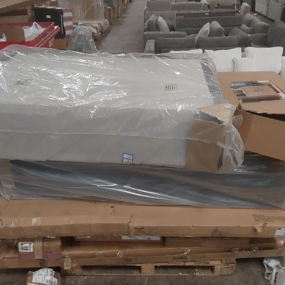 PALLET CONTAINING A LARGE QUANTITY OF ASSORTED DESIGNER FURNITURE/DIVAN BASE PARTS ECT