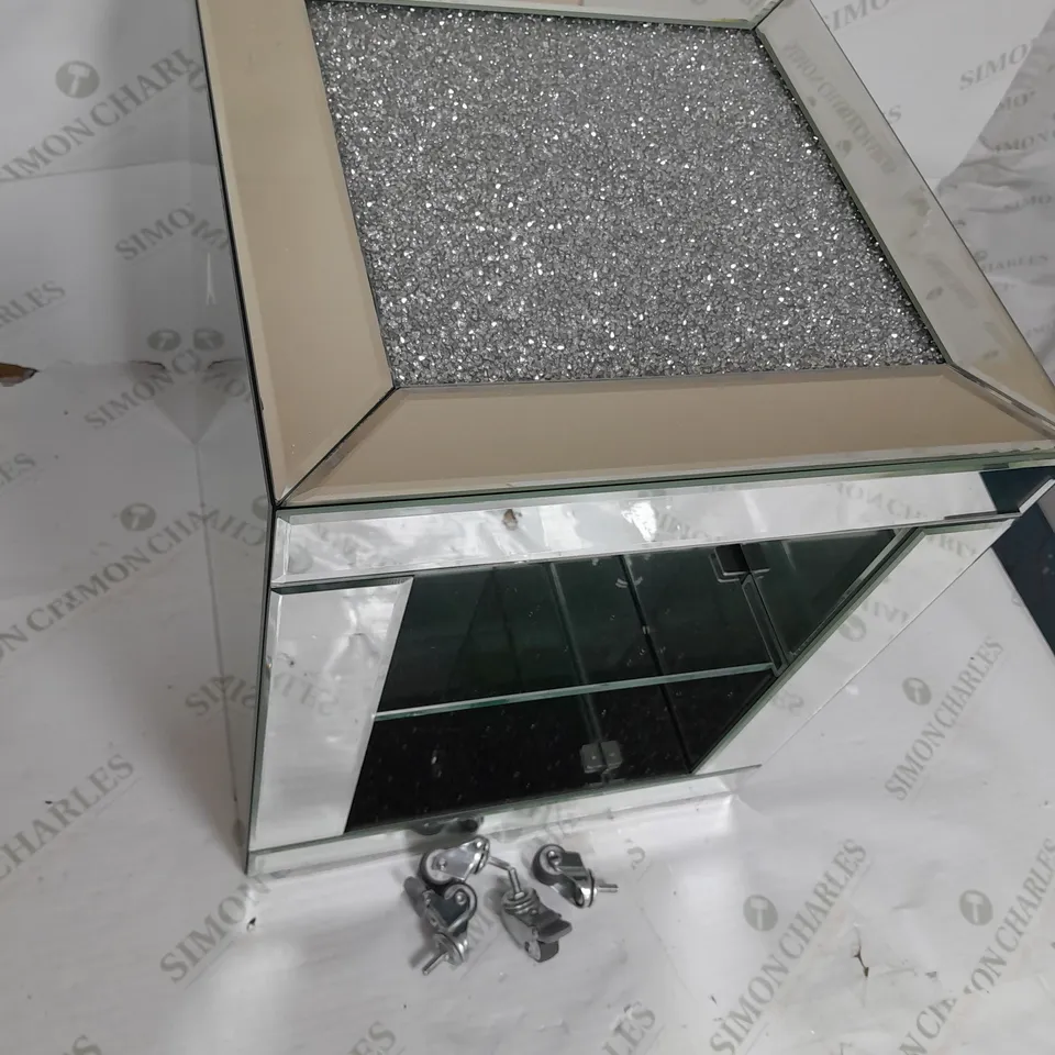 JULIEN MACDONALD ROTATING GLASS CRYSTAL SIDE TABLE