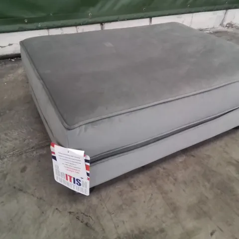QUALITY BRITISH DESIGNER LOUNGE Co. FOOTSTOOL GREY PLUSH FABRIC