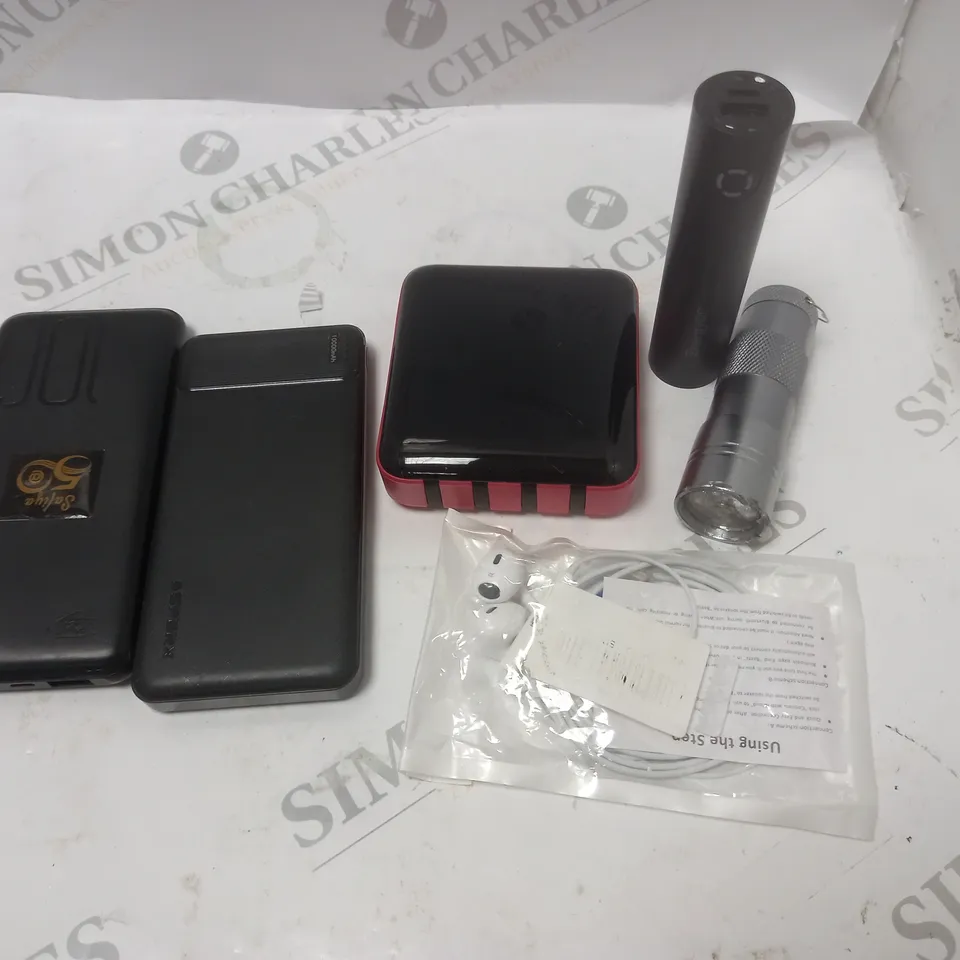 PORTABLE CHARGES , WIRED EARBUDS AND TORCH