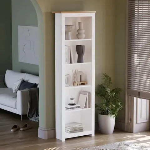 BOXED ARLINGTON 5 TIER BOOKCASE - WHITE