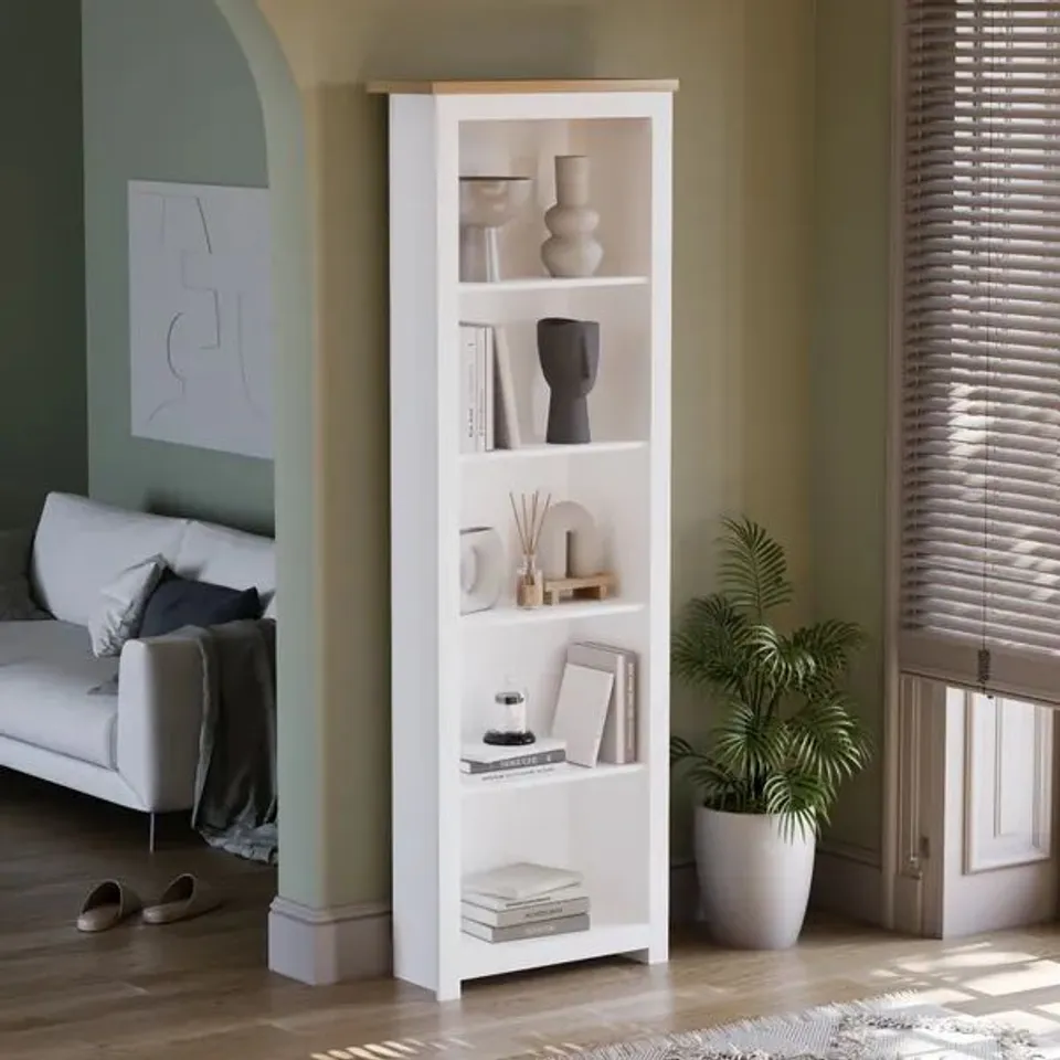 BOXED ARLINGTON 5 TIER BOOKCASE - WHITE