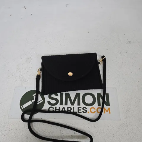 SOLIS ACCESSORIES BLACK CORDUROY CROSSBODY BAG