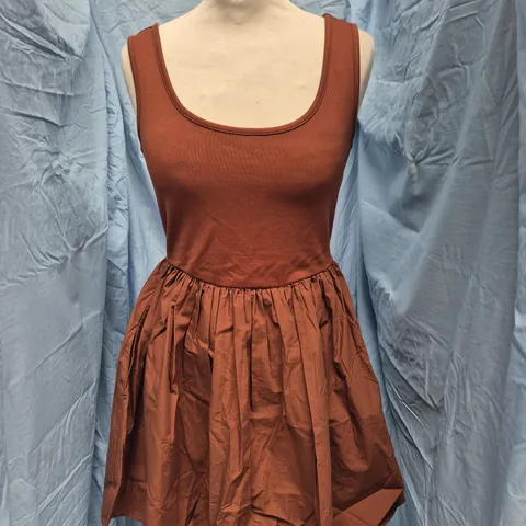 NOBODY'S CHILD PETITE COLORADO MINI DRESS IN BROWN SIZE UK 8