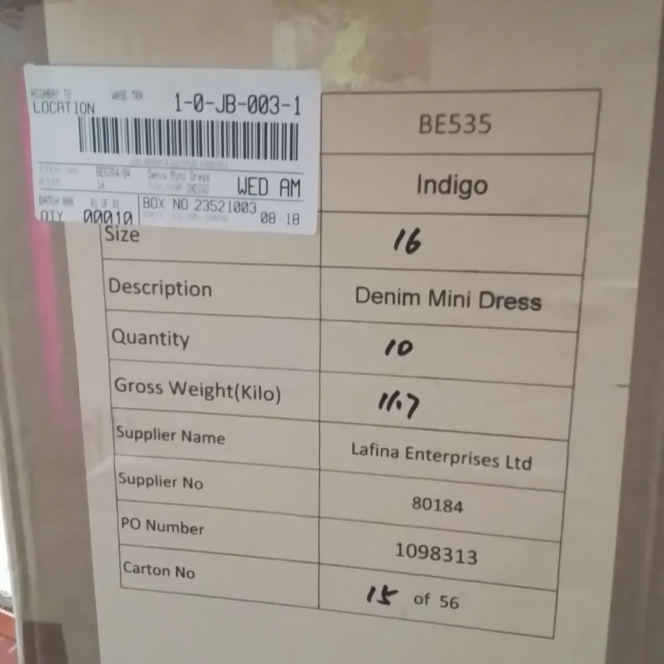 BOXED BRAND NEW APPROXIMATELY 10 SIMPLY BE DENIM MINI DRESS INDIGO SIZE 16