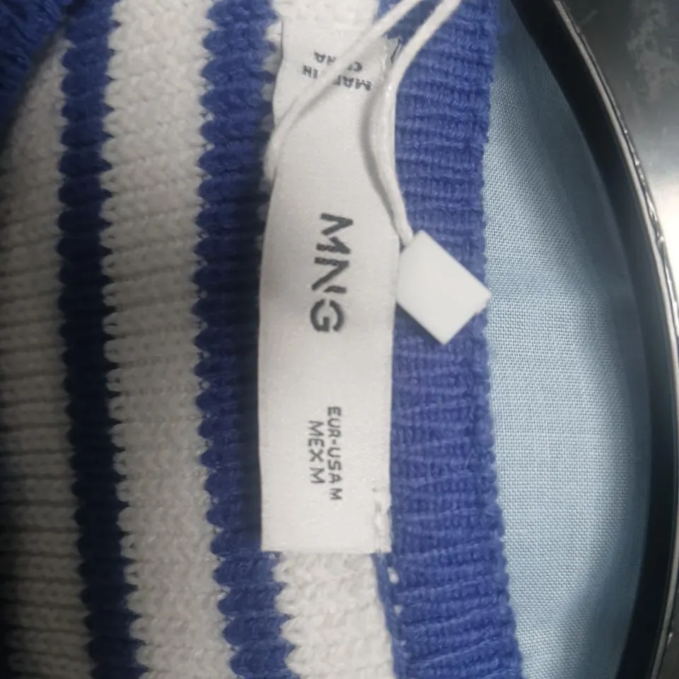 MNG STRIPED CARDIGAN, WOMEN’S, BLUE & WHITE, BUTTON FRONT, UK M