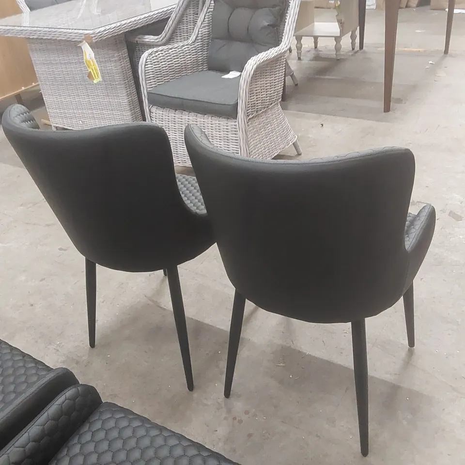 SET OF 6x DESIGNER FAUX LEATHER UPHOLSTERED DINING CHAIRS