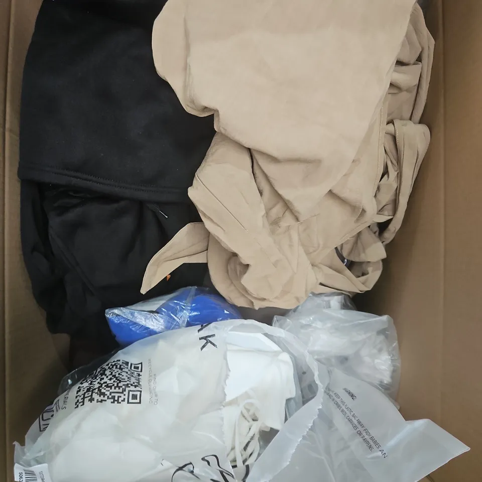 APPROXIMATELY 25 ASSORTED CLOTHING PRODUCTS IN VARIOUS STYLES & SIZES TO INCLUDE PANTS, T-SHIRTS, DRESSES ETC