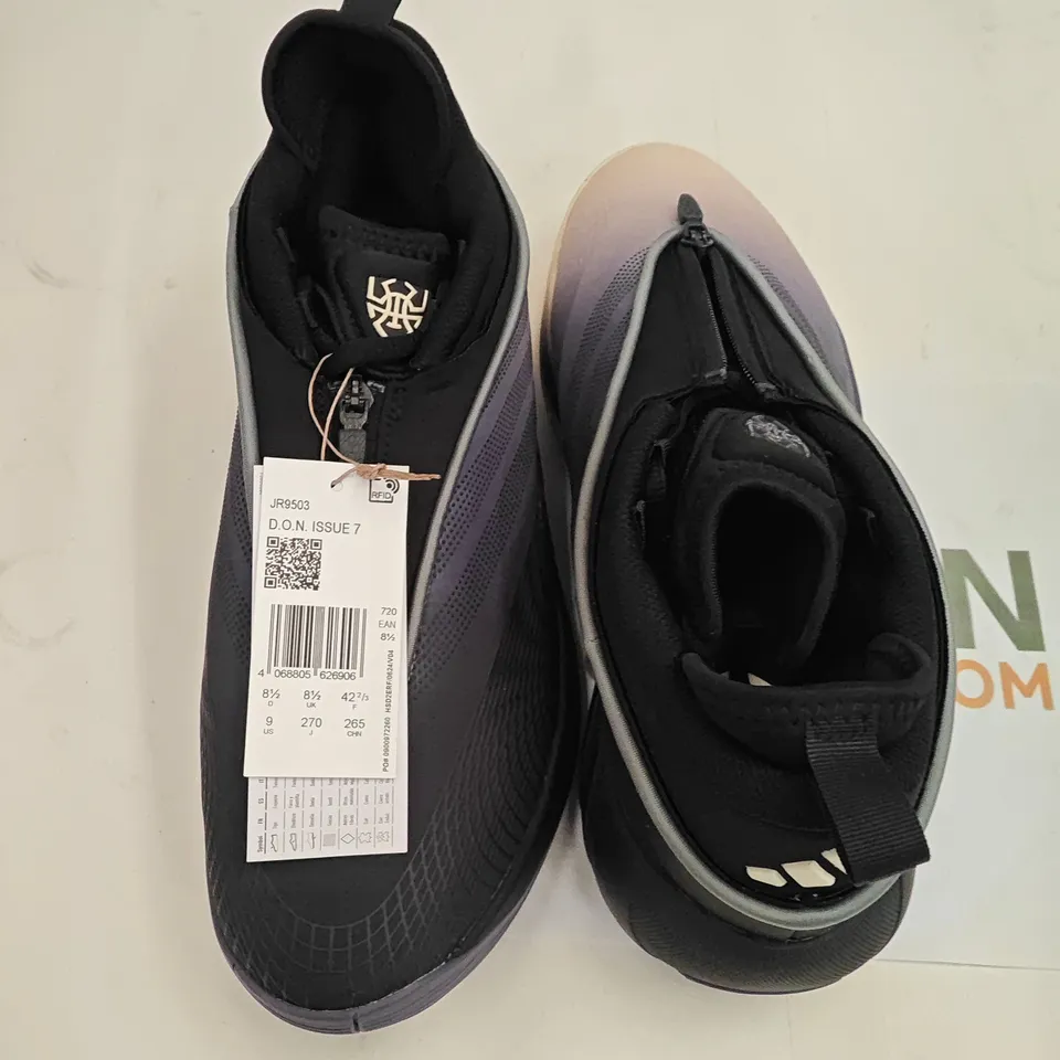 NIKE D.O.N. ISSUE 7 BASKETBALL SHOES – BLACK WITH PURPLE/BEIGE GRADIENT, UK 8.5 (US 9)