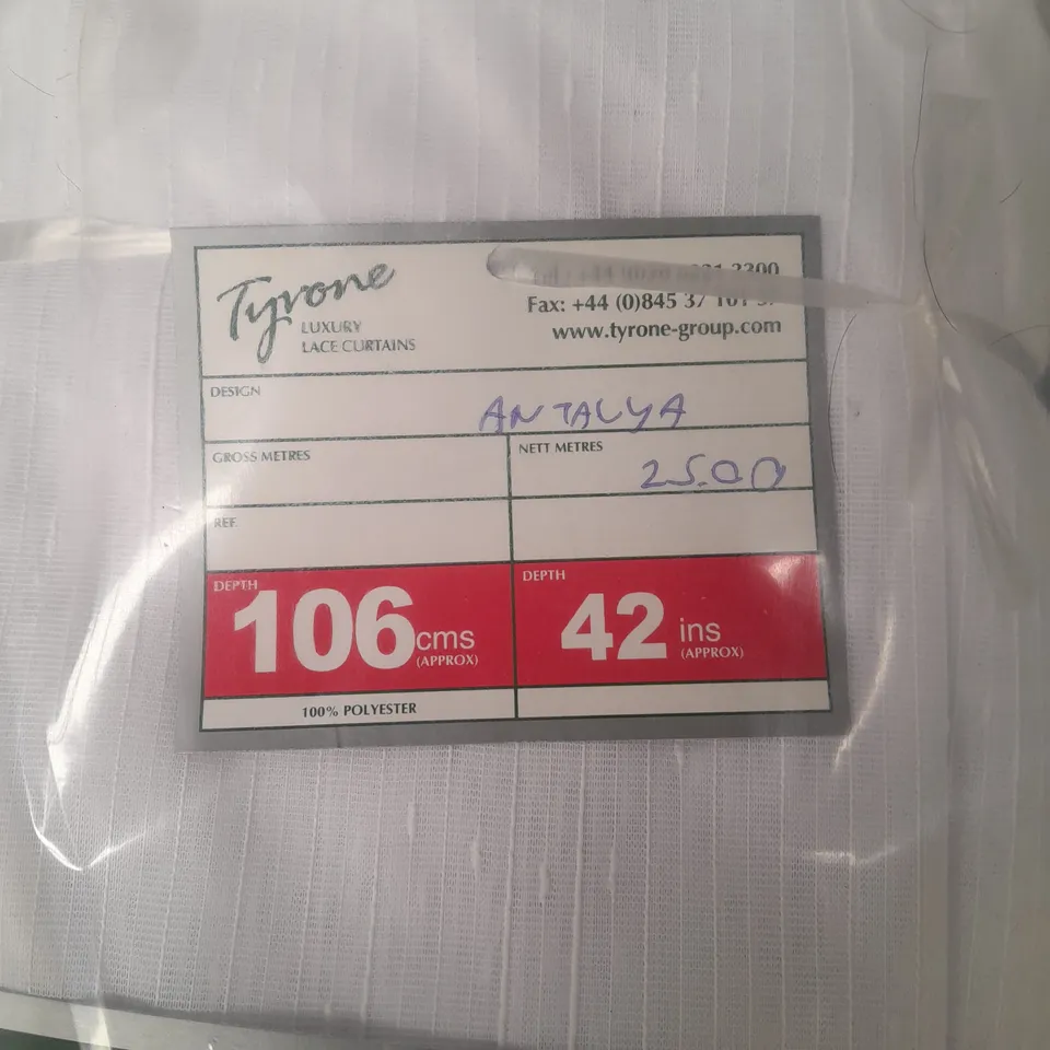 SEALED TYRONE LUXURY WHITE LACE CURTAINS