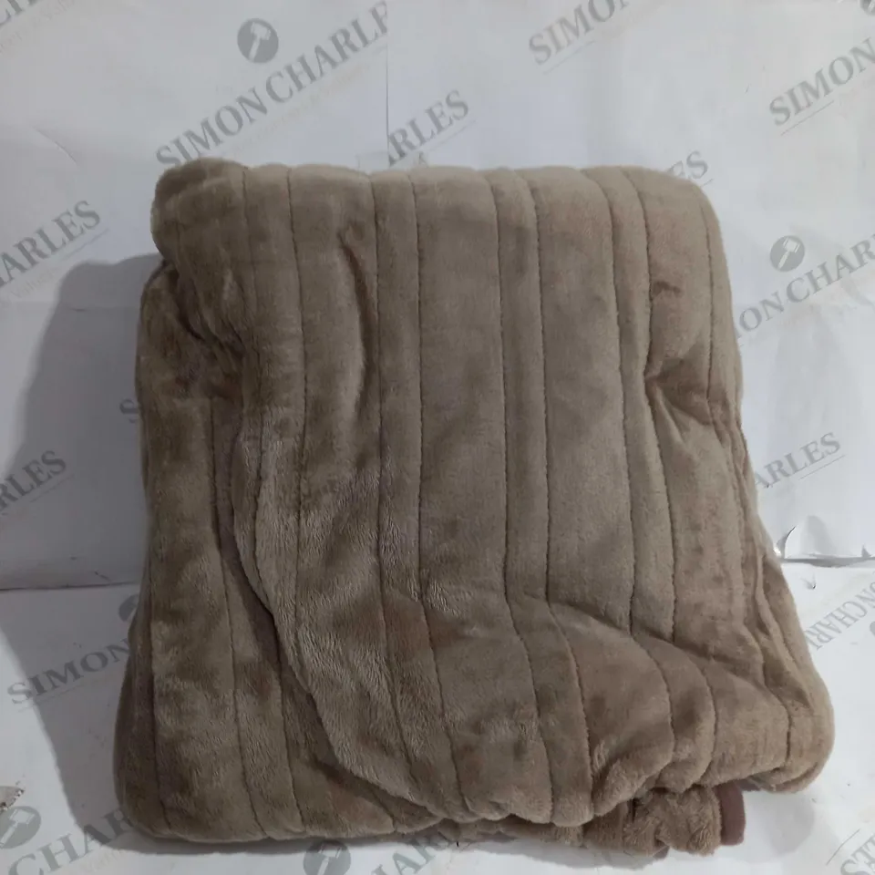 BOXED COZEE HOME HEATED BLANKET IN TAUPE