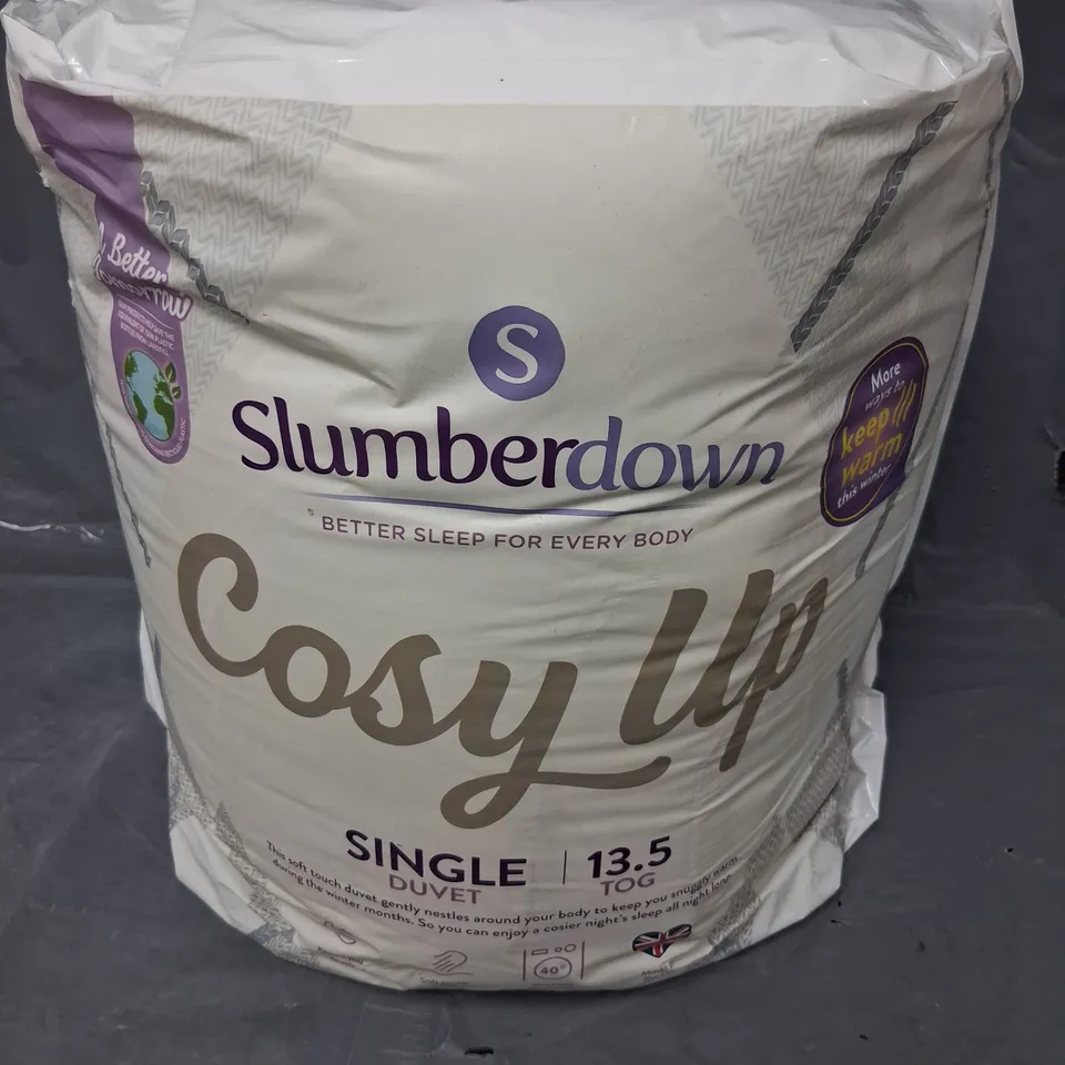 BRAND NEW BAGGED SLUMBERDOWN COSY UP SINGLE DUVET 13.5 TOG