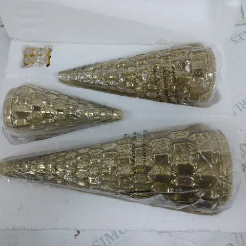 ALISON CORK SET OF MERCURY GLASS TREES 