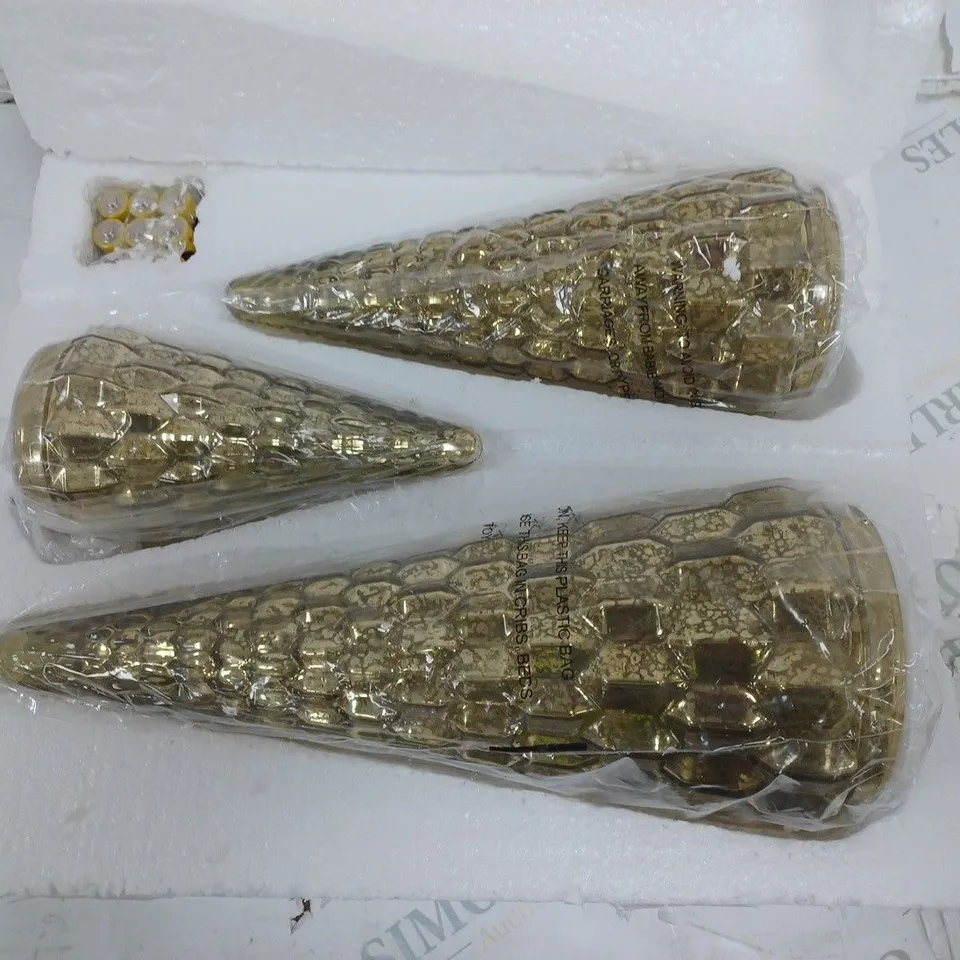 ALISON CORK SET OF MERCURY GLASS TREES 