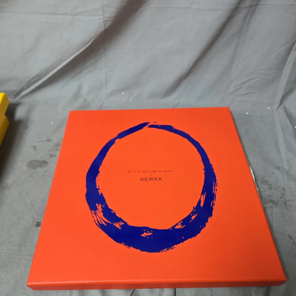 OTTOLENGHI FOR SERAX SERVING PLATE – TURQUOISE CERAMIC WITH ABSTRACT BLACK DESIGN, BOXED