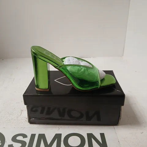 WOMEN'S GREEN TRANSPARENT HIGH-HEELED SANDALS UK 6