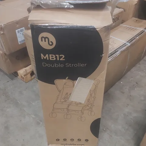 BOXED MYBABIIE MB12 DOUBLE STROLLER - BLACK