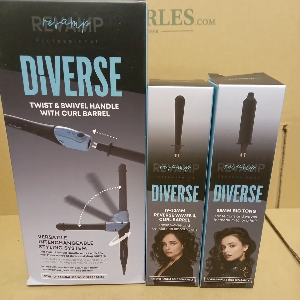 BOXED REVAMP DIVERSE TWIST & SWIVEL HANDLE WITH CURL BARREL